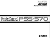 Yamaha PortaSound PSS-570 Owner's Manual