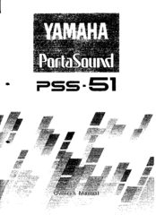 Yamaha PortaSound PSS-51 Owner's Manual