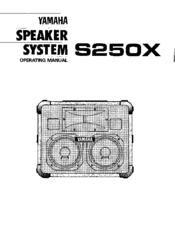Yamaha S250X Operating Manual