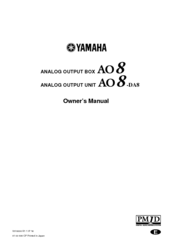 Yamaha AO8-DA8 Owner's Manual