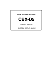 Yamaha CBX-D5 Owner's Manual