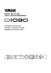 Yamaha D1030 Operation Manual