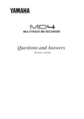 Yamaha MD4 Frequently Asked Questions Manual