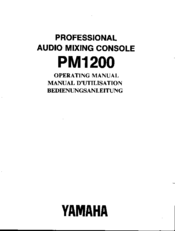 Yamaha PM1200 Operation Manual