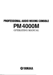 Yamaha PM4000M Operating Manual