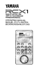 Yamaha RCX1 Operating Manual