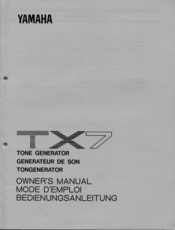 Yamaha TX-7 Owner's Manual