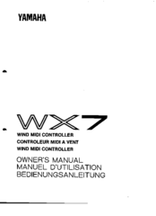 Yamaha WX-7 Owner's Manual