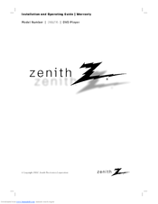 Zenith DVB216 - Progressive-Scan DVD Player Installation And Operating Manual