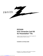 Zenith PCZ3000 Installation And Setup Manual