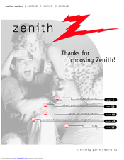 Zenith A50M91W Series Operating Manual