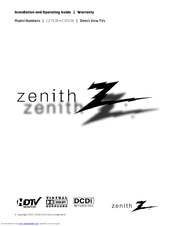 Zenith C27V36 Installation And Operating Manual, Warranty