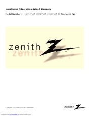 Zenith Concierge  H27E35DT Installation & Operating Manual