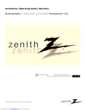 Zenith Presentation H32E44DT Installation & Operating Manual