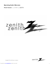 Zenith L15V26 Operating Manual