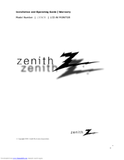 Zenith L30W36 Installation And Operating Manual