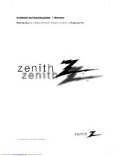 Zenith R45W46F Series Installation And Operating Manual