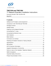 Zhone TNE1584 Installation Instructions Manual