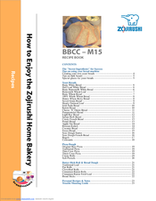 Zojirushi BBCC-M15 Recipe Book
