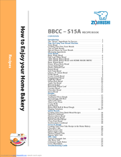Zojirushi BBCC-S15A Recipe Book