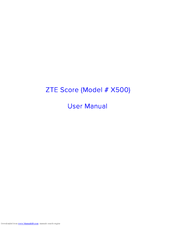 Zte Score M User Manual