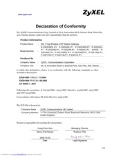 ZyXEL Communications P-2302HWDL-P1 Declaration Of Conformity