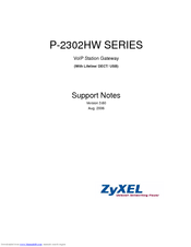 ZyXEL Communications P-2302HWDL-P1 Support Notes