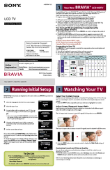 Sony Bravia KDL-42EX441 Quick Setup Manual