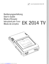 SENNHEISER EK 2014 TV Manual