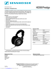 SENNHEISER HD 590 Prestige Specifications