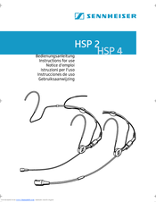 SENNHEISER HSP 2 Instructions For Use Manual