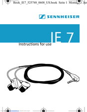 SENNHEISER IE 7 - 06-08 Instructions For Use Manual