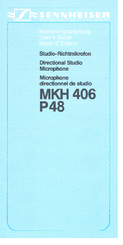 SENNHEISER MKH 406 P 48 Manual