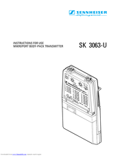 SENNHEISER SK 3063 Instructions For Use Manual