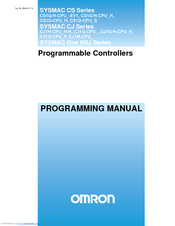 OMRON SYSMAC CJ1-H Programming Manual
