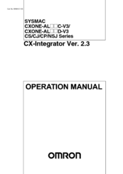 OMRON SYSMAC CXONE-AL**C-V3 Operation Manual