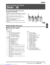 OMRON D4A-2L16N Datasheet