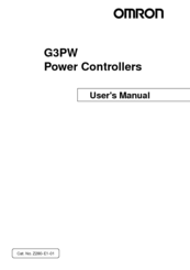 OMRON G3PW User Manual