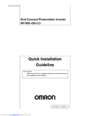 OMRON KP100L-OD - QUICK LINE Quick Installation Manual