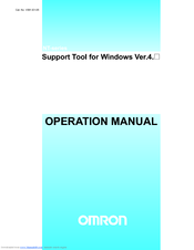 OMRON NT - SUPPORT TOOL FOR WINDOWS V4 Operation Manual