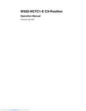 OMRON WS02-NCTC1-E CX-Position Operation Manual