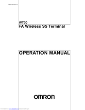 OMRON WT30 Operation Manual