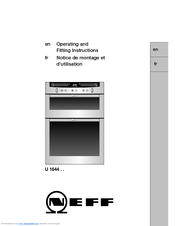 NEFF U 1644 Series Operating And Fitting Instructions Manual