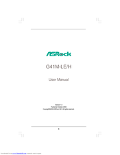 ASROCK G41M-LE/H User Manual