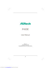 ASROCK P45DE - V1.0 User Manual