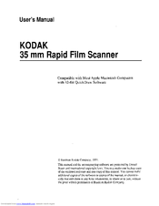 KODAK 35 RAPID FILM SCANNER - USING THE SCANNER Manual