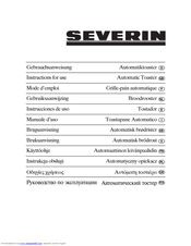 SEVERIN AT 2575 - GRILLE-PAIN Instructions For Use Manual