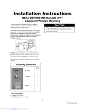 Frigidaire 000 BTU Air-Conditioner Installation Instructions Manual