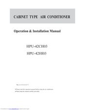 Haier HPU-40HI03 Operating & Installation Manual