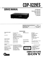 Sony CDP-X229ES Service Manual